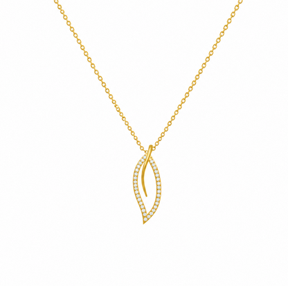 Serene Echo Diamond Leaf Pendant