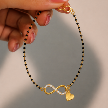 Eternal Heart Embrace Diamond Infinity Mangalsutra Bracelet