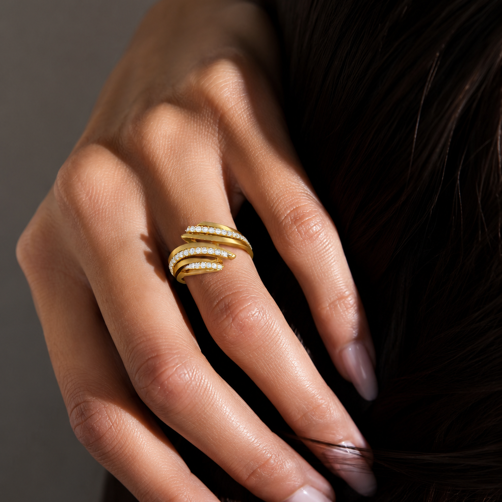 Entwined Synergy Diamond Statement Ring