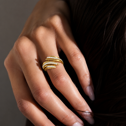 Entwined Synergy Diamond Statement Ring