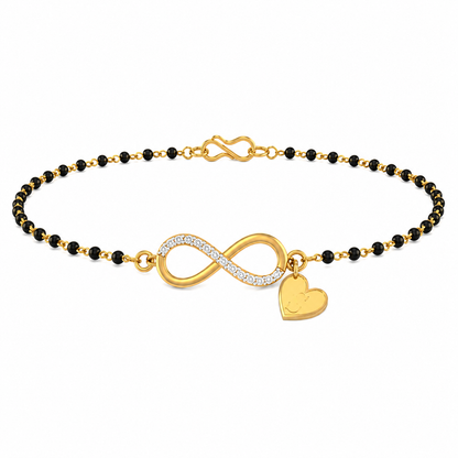 Eternal Heart Embrace Diamond Infinity Mangalsutra Bracelet