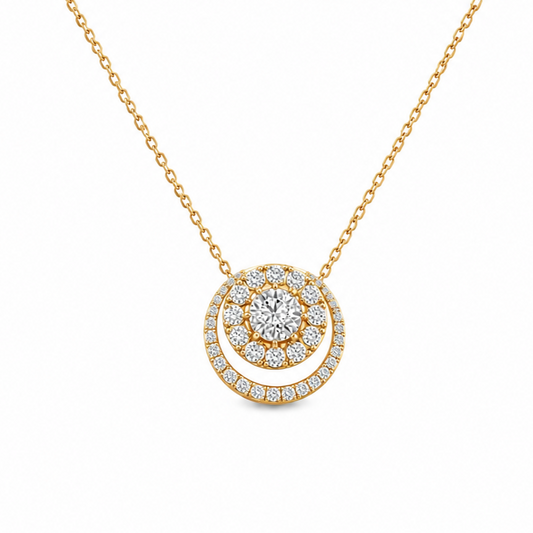 Radiant Halo Cluster Diamond Pendant