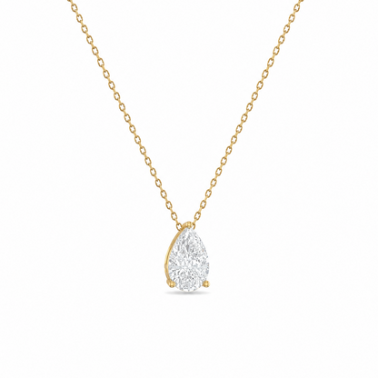 Elegant Pear-Cut Diamond Solitaire Pendant