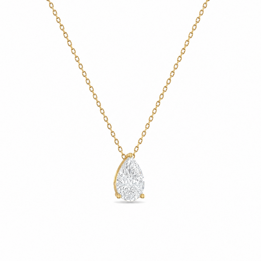 Elegant Pear-Cut Diamond Solitaire Pendant