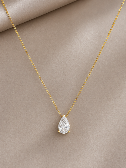 Elegant Pear-Cut Diamond Solitaire Pendant