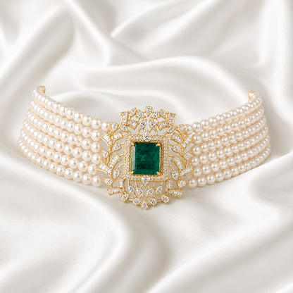 Majestic Emerald & Diamond Choker Pendant