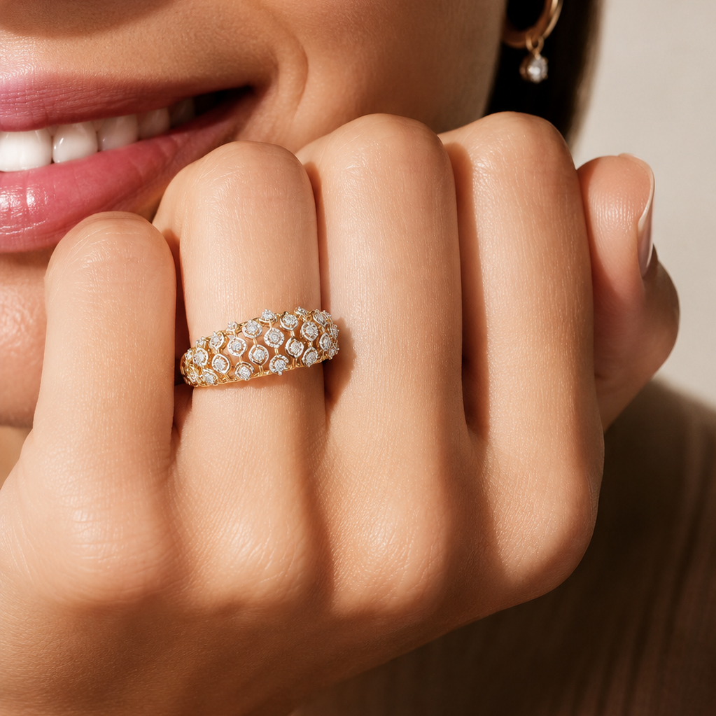 Artisan Vintage Interlace Diamond Band Ring