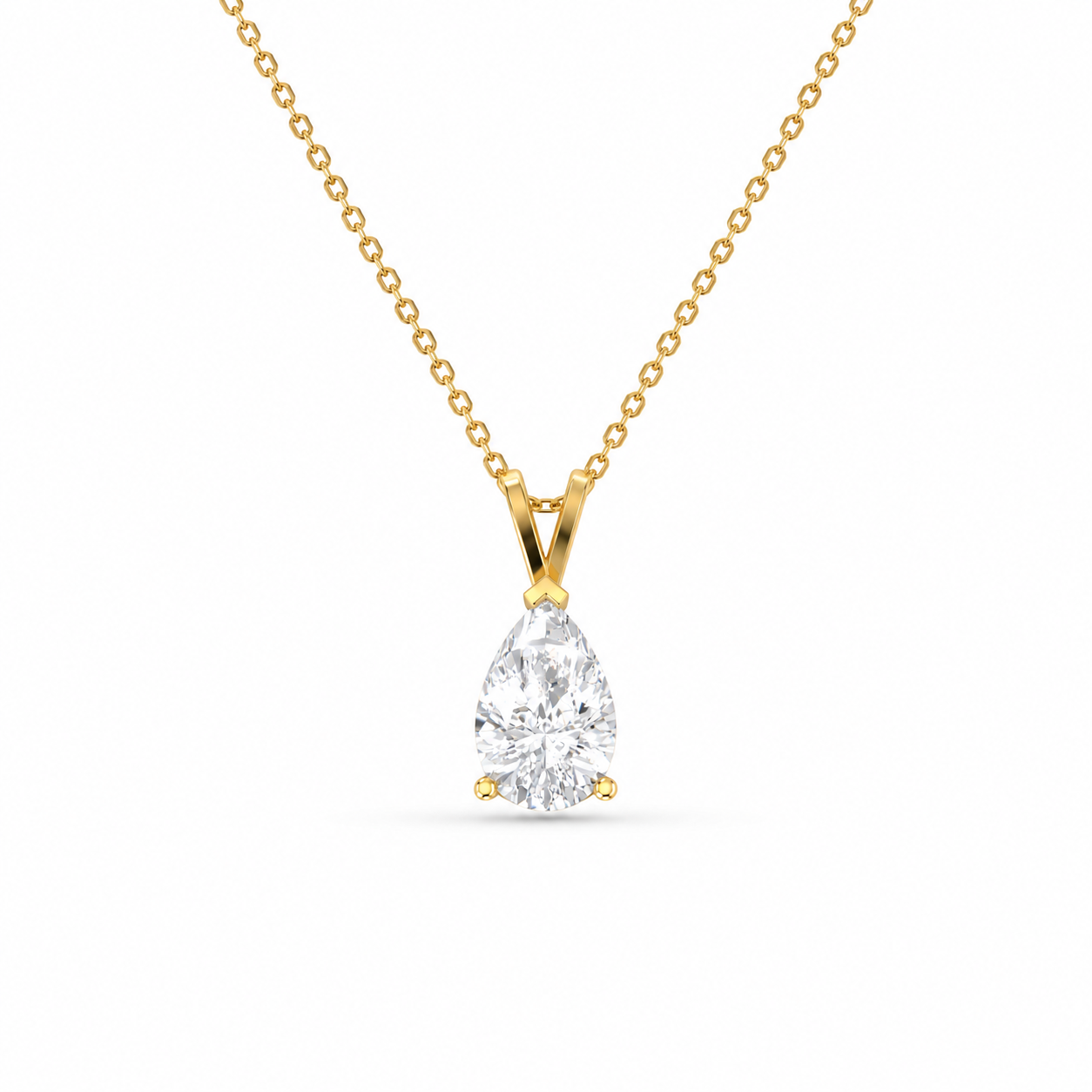 Timeless Pear-Cut Diamond Pendant and Earring Set