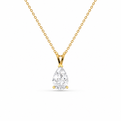 Timeless Pear-Cut Diamond Pendant and Earring Set