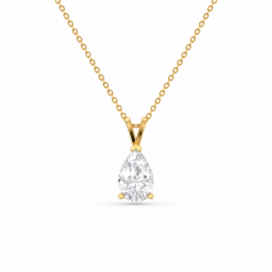 Timeless Pear-Cut Diamond Pendant and Earring Set