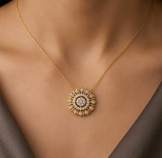 Geometric Bloom Diamond pendant