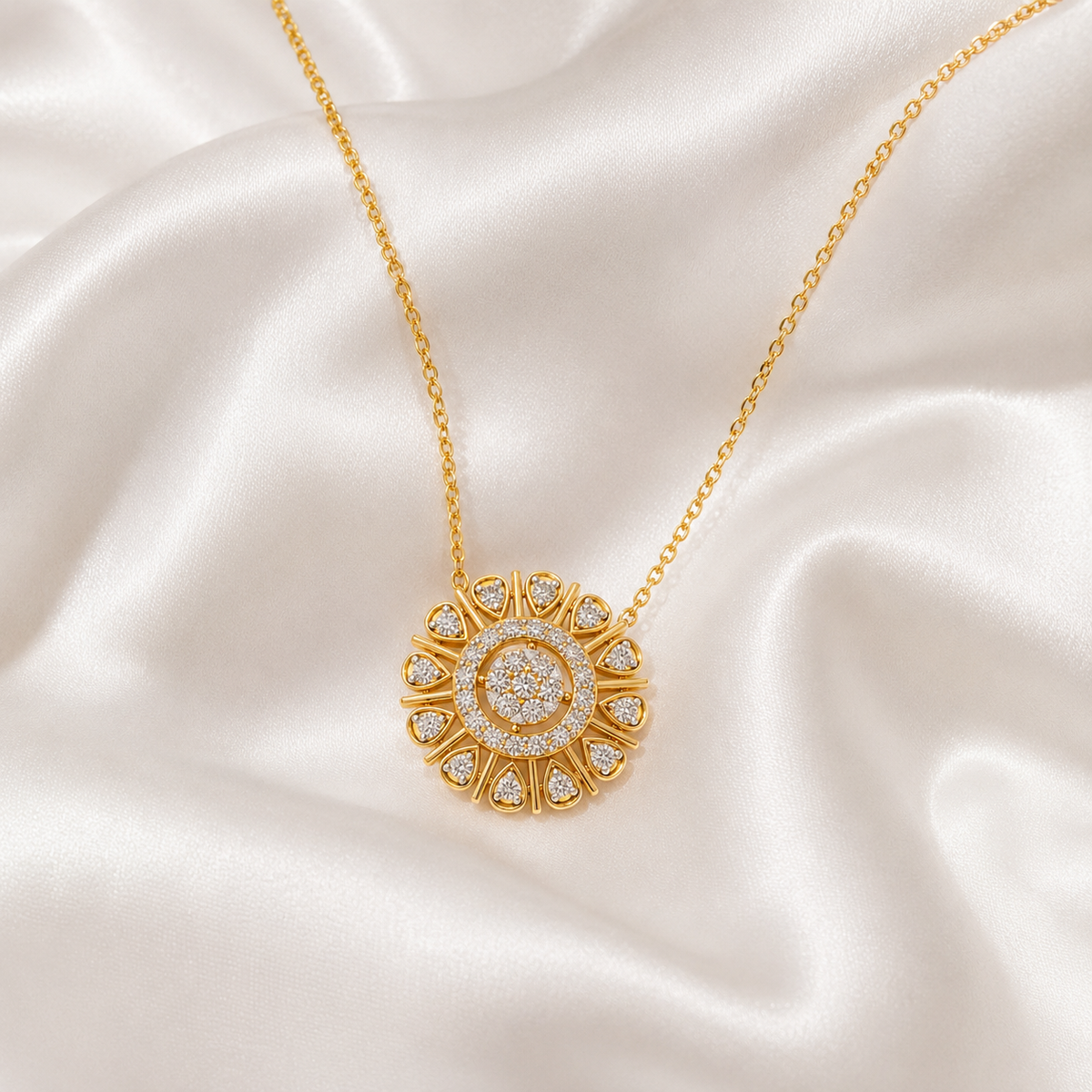 Geometric Bloom Diamond pendant