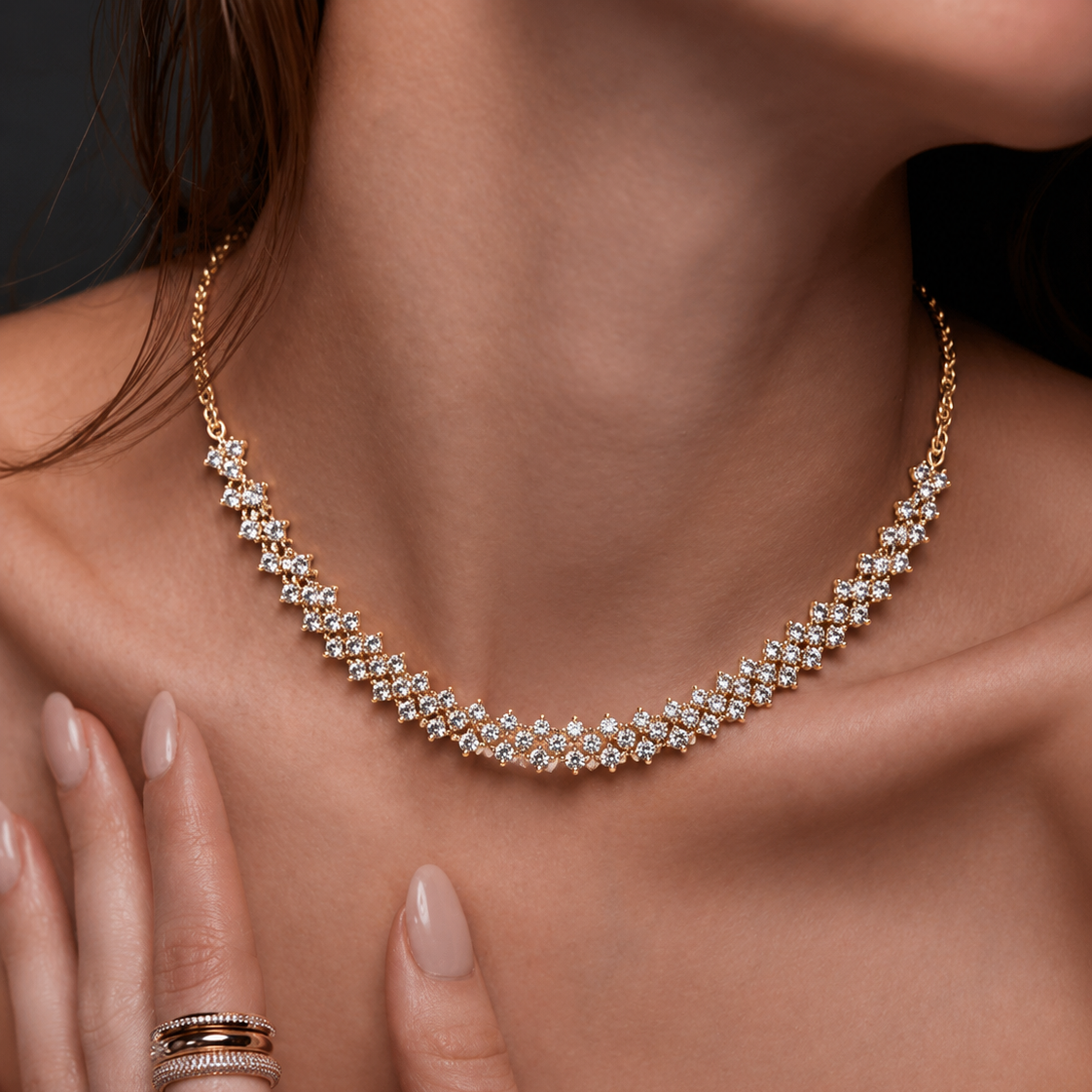 Eternal Petal Diamond Necklace & Earring Suite
