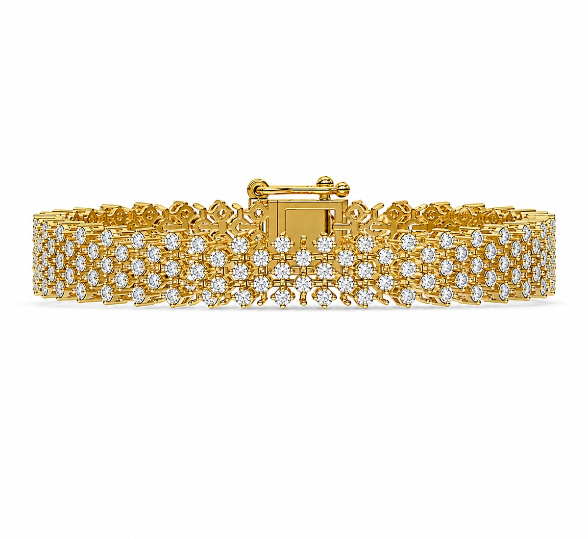 Triple-Row Diamond Tennis Bracelet