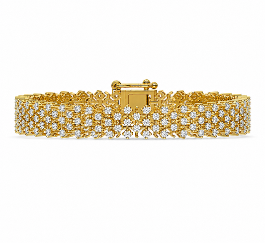 Triple-Row Diamond Tennis Bracelet