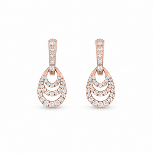 Triple-Drop Diamond Hoop Earrings