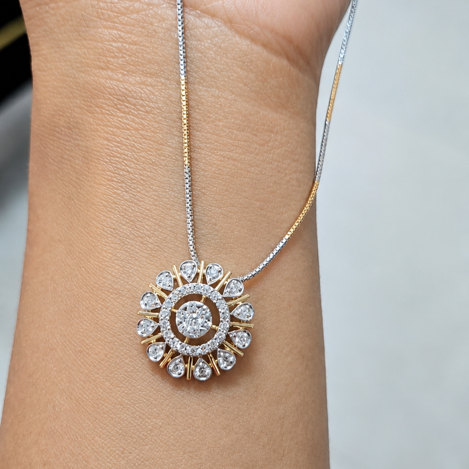 Geometric Bloom Diamond pendant