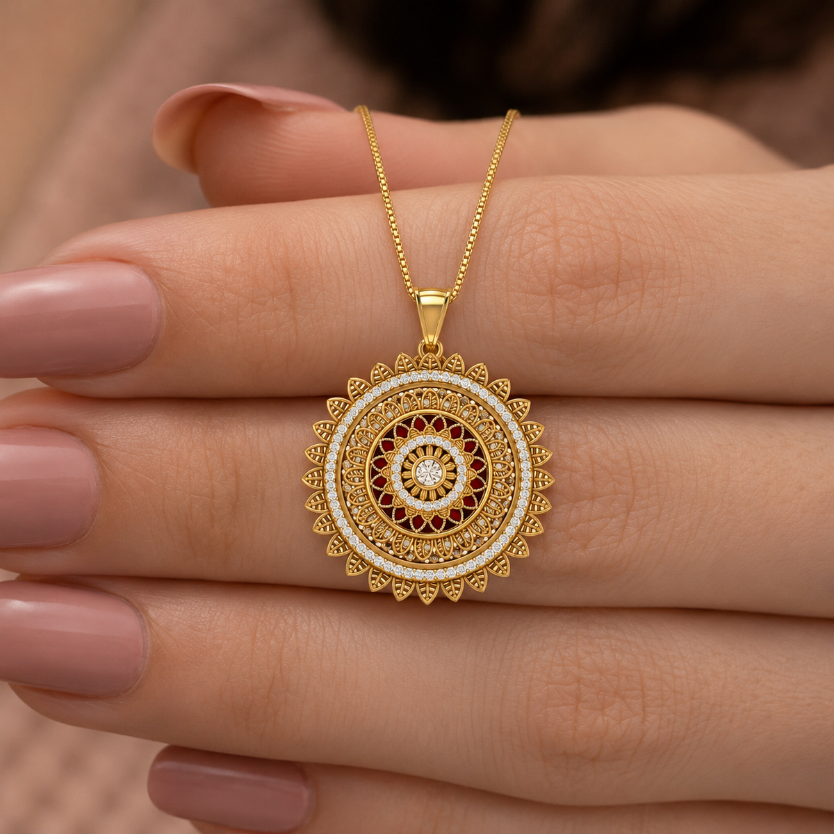 Artistic Mandala Statement Pendant