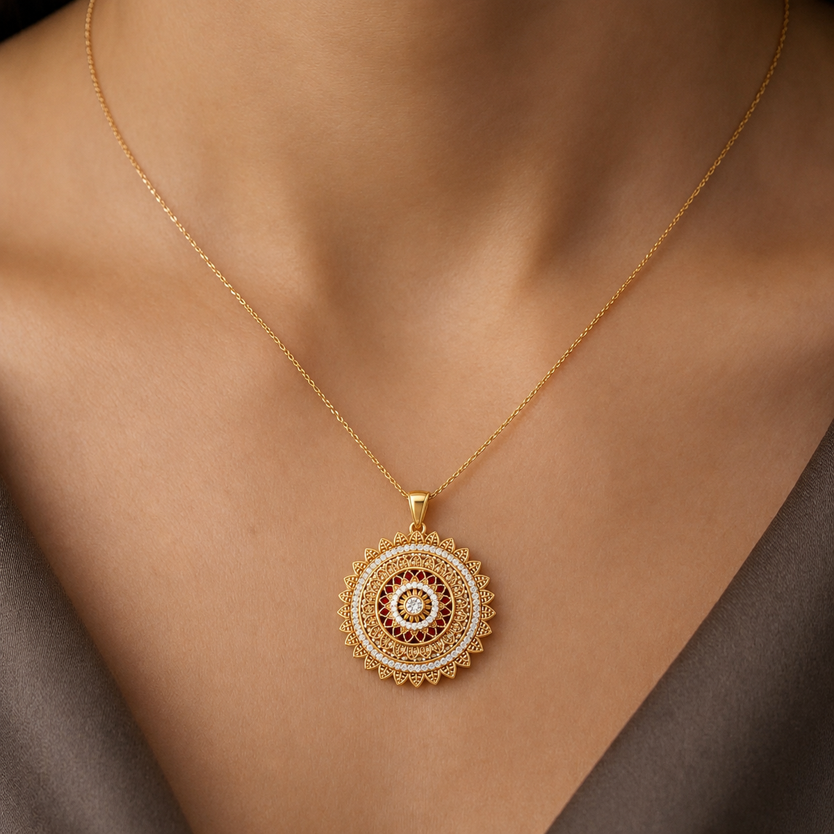Artistic Mandala Statement Pendant