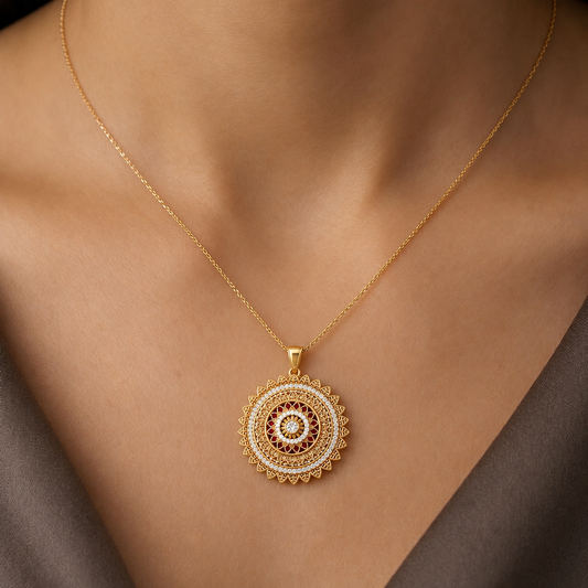 Artistic Mandala Statement Pendant
