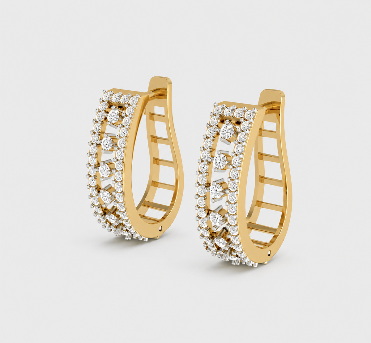 Radiant Arch Diamond Hoop Earrings