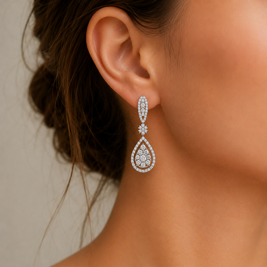 The Pear Cascade Diamond Chandelier Earrings