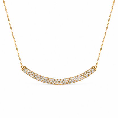 Luminous Curved Diamond Bar Necklace