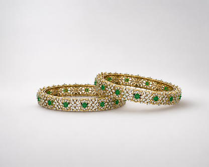 The Emerald Filigree Heirloom Bangle Set