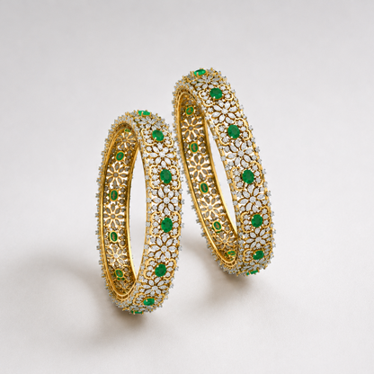 The Emerald Filigree Heirloom Bangle Set