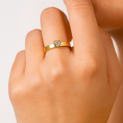 Heart Shaped Diamond Solitaire Promise or Engagement Ring