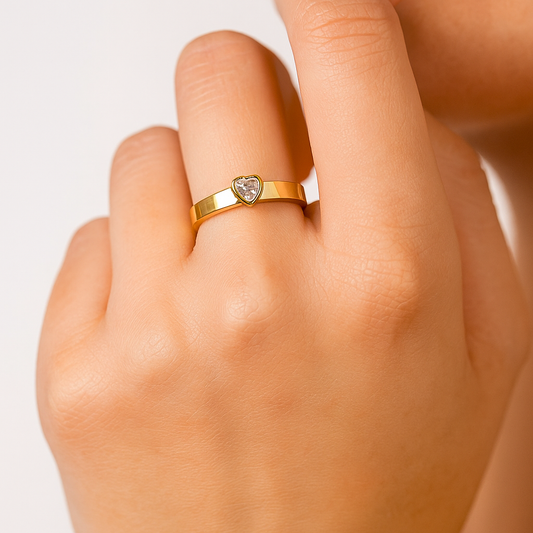 Heart Shaped Diamond Solitaire Promise or Engagement Ring