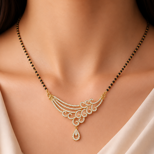 The Heritage Swirl Diamond Mangalsutra Pendant