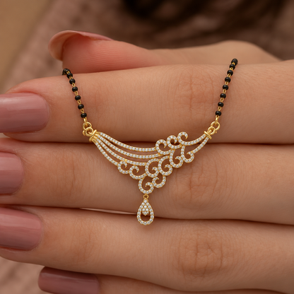 The Heritage Swirl Diamond Mangalsutra Pendant