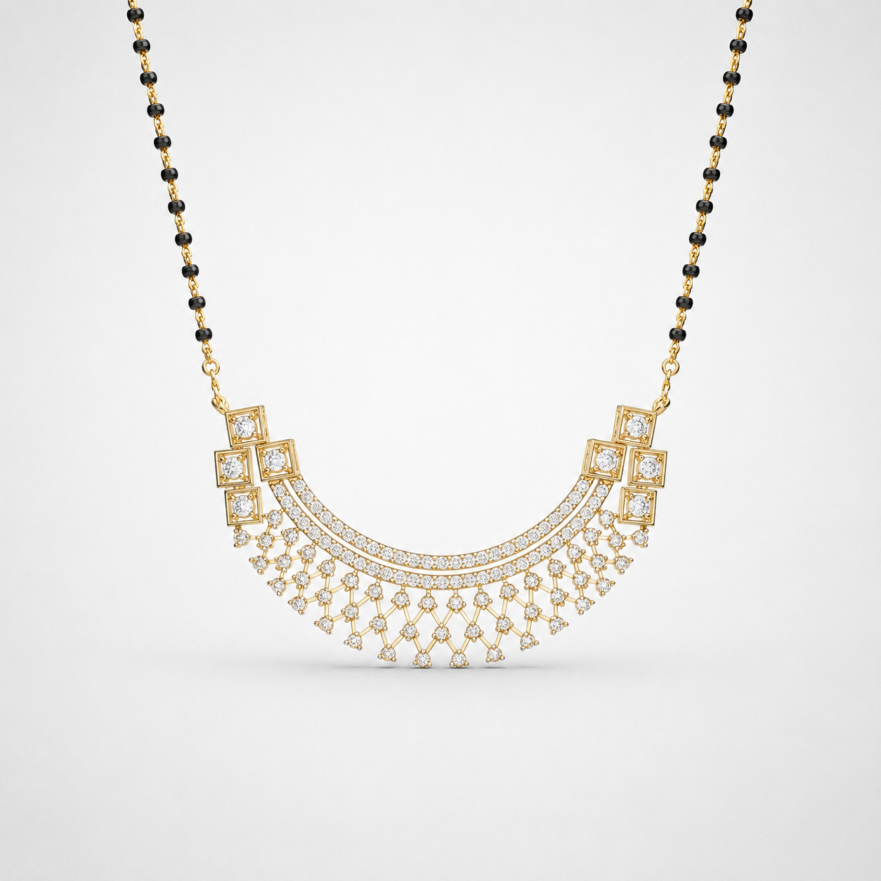 The Regal Lattice Horizon Diamond Mangalsutra Pendant