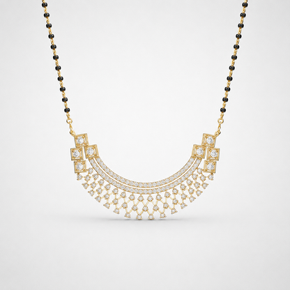 The Regal Lattice Horizon Diamond Mangalsutra Pendant
