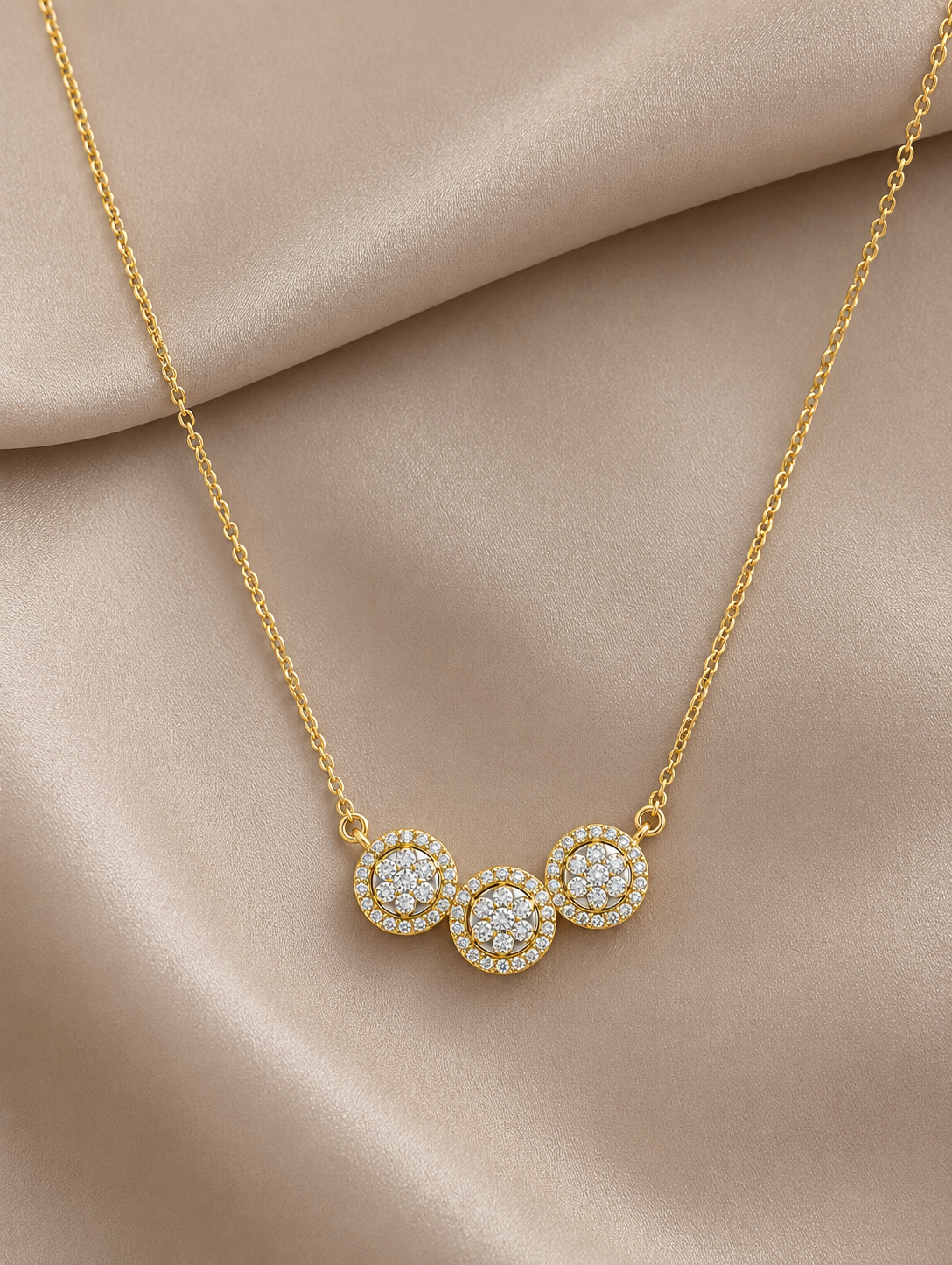 The Celestial Trio Floral Diamond Pendant