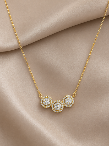 The Celestial Trio Floral Diamond Pendant