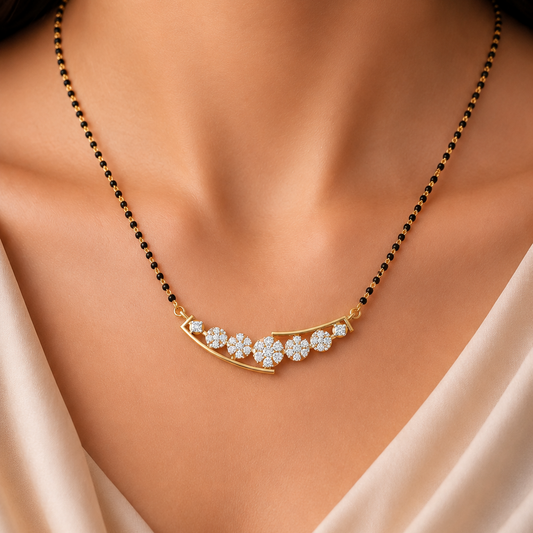 Cluster Horizon Diamond Mangalsutra Pendant