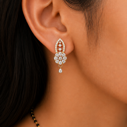 The Royal Fern Diamond Mangalsutra and Earring Set