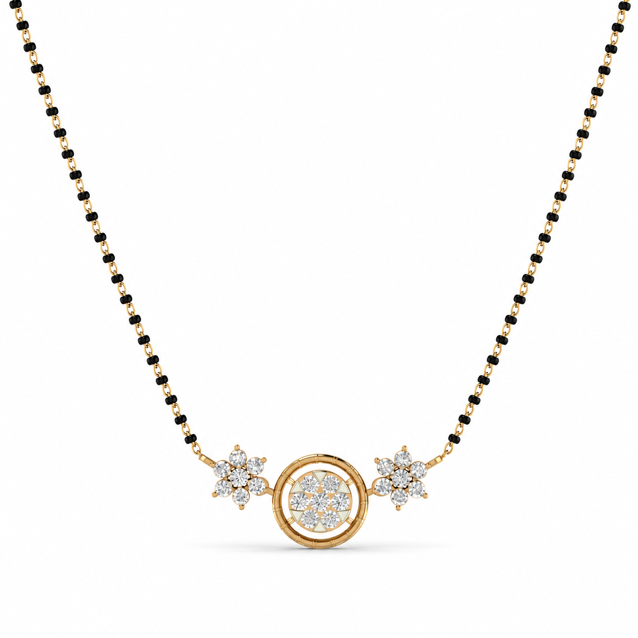 Floral Solstice Diamond Mangalsutra and Earring Set