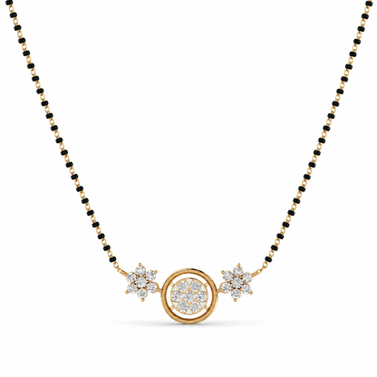 Floral Solstice Diamond Mangalsutra and Earring Set