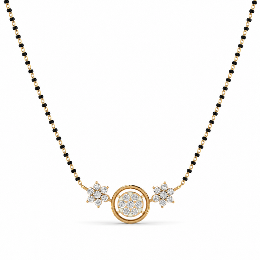 Floral Solstice Diamond Mangalsutra and Earring Set