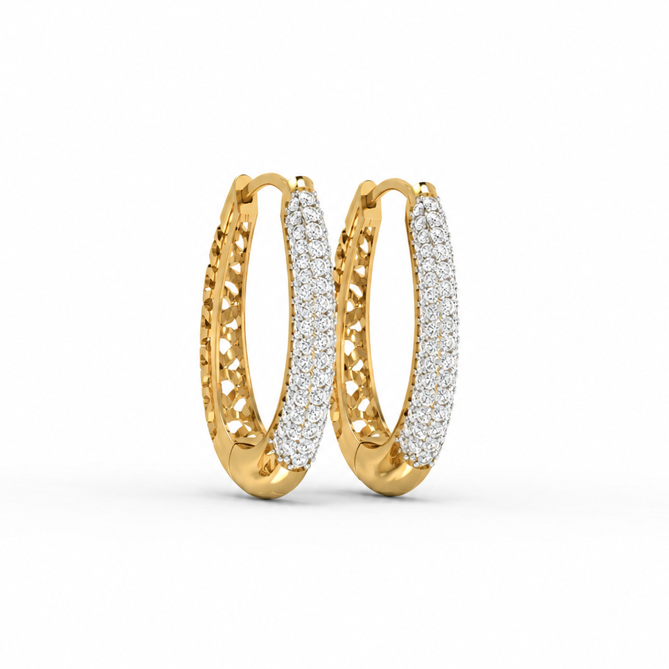 The Luminary Pavé Arch Diamond Hoop Earrings