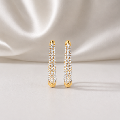 The Luminary Pavé Arch Diamond Hoop Earrings