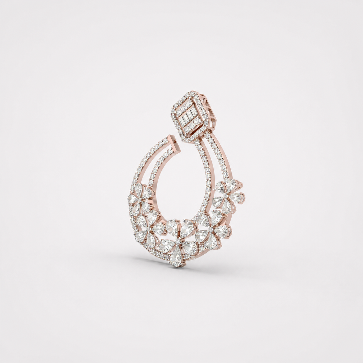 The Royal Bloom Architectural Diamond Statement Pendant