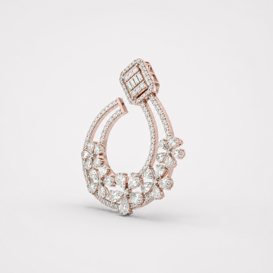 The Royal Bloom Architectural Diamond Statement Pendant