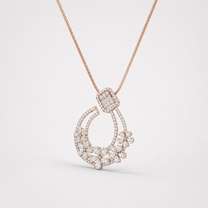 The Royal Bloom Architectural Diamond Statement Pendant