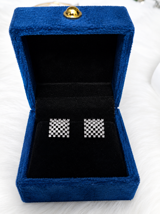The Geometric Grid Statement Stud Earrings