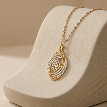 Ethereal Swirl Diamond Statement Pendant