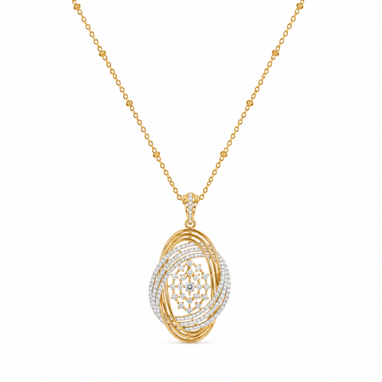 Ethereal Swirl Diamond Statement Pendant